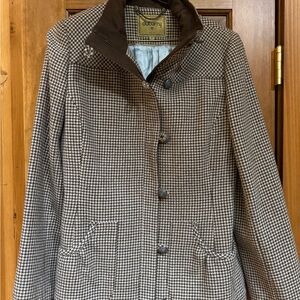 Dubarry of Ireland Women's Houndstooth Trench Coat - Brown and White
